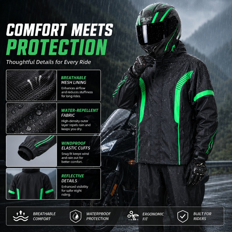 Motorcycle Rain Suit Waterproo - đánh giá và giá Fishing Rain Suit